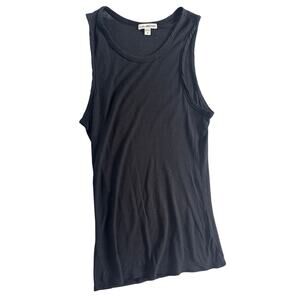 James Perse Scoop-Neck Jersey Tank – Black – Size 0 (XS)